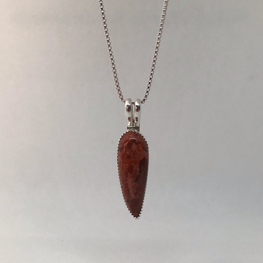 14Ct Red Jasper Pendant Handmade